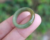 Jade Ring Medium Moss Green US Size 7 NRL026 Jadeite Ring Simple Jade Ring Jade Band Jadeite Band Green Jade Green Jadeite Natural Ring