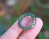 Jade Ring Translucent Medium Green US Size 4.25 MTS622 Jadeite Ring Simple Jade Ring Jade Band Jadeite Band Green Jade Green Jadeite Natural