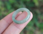 Jade Ring Translucent Green US Size 7 NRL007 Jadeite Ring Simple Jade Ring Jade Band Jadeite Band Green Jade Green Jadeite Natural Ring