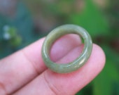 Jade Ring Moss Green US Size 6 MTS633 Jadeite Ring Simple Jade Ring Jade Band Jadeite Band Natural Jade Green Jadeite Green Jade Ring
