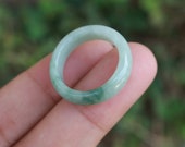 Jade Ring Mixed Green US Size 7.25 NRL014 Jadeite Ring Simple Jade Ring Jade Band Jadeite Band Green Jade Green Jadeite Natural Ring Boho