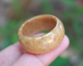Jade Ring Thumb Ring Yellow US Size 12.5 MTT002 Jadeite Ring Simple Jade Ring Jade Band Jadeite Band Yellow Jade Yellow Jadeite For Her