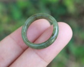 Jade Ring Medium Moss Green US Size 7.25 NRL009 Jadeite Ring Simple Jade Ring Jade Band Jadeite Band Green Jade Green Jadeite Natural Ring