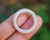 Jade Ring White US Size 6.75 MTS621 Jadeite Ring Simple Jade Ring Jade Band Jadeite Band White Jade White Jadeite White Jade Ring