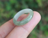Jade Ring White Light Green US Size 7 NRL019 Jadeite Ring Simple Jade Ring Jade Band Jadeite Band Green Jade Green Jadeite Natural Ring