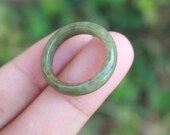 Jade Ring Moss Green US Size 7 NRL018 Jadeite Ring Simple Jade Ring Jade Band Jadeite Band Green Jade Green Jadeite Natural Boho Ring