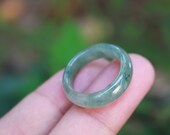Jade Ring Mixed Green US Size 6 MTS609 Jadeite Ring Simple Jade Ring Jade Band Jadeite Band Green Jade Natural Stone Band Boho Simple Ring
