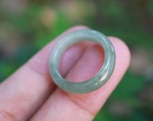 Jade Ring Light Green US Size 6 MTS631 Jadeite Ring Simple Jade Ring Jade Band Jadeite Band Green Jade Green Jadeite Natural Jadeite Jade