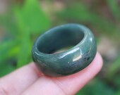 Jade Ring Thumb Ring Dark Green US Size 12 MTT007 Jadeite Ring Simple Jade Ring Jade Band Jadeite Band Green Jade Green Jadeite For Her