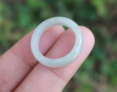 Jade Ring Pale Green US Size 7 NRL022 Jadeite Ring Simple Jade Ring Jade Band Jadeite Band Green Jade Green Jadeite Natural Ring Stone Ring