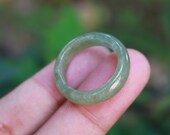 Jade Ring Light Moss Green US Size 7.25 MTS608 Jadeite Ring Simple Jade Ring Jade Band Jadeite Band White Jade White Jadeite Natural Boho