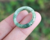 Jade Ring Light Dark Dotted Green US Size 7.25 NRL017 Jadeite Ring Simple Jade Ring Jade Band Jadeite Band Green Jade Green Jadeite Natural
