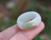 Jade Ring Thumb Ring White Green US Size 9.5 MTT003 Jadeite Ring Simple Jade Ring Jade Band Jadeite Band Green Jade White Jadeite For Her