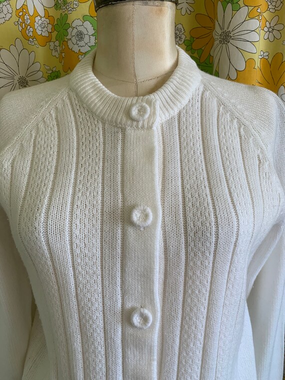 Vintage 90s Philadelphia Cable Knit Cardigan Hand Made Phillies Cardigan Sweater Shawl Collar Philadelphia Zip Up Sweater Oversized White