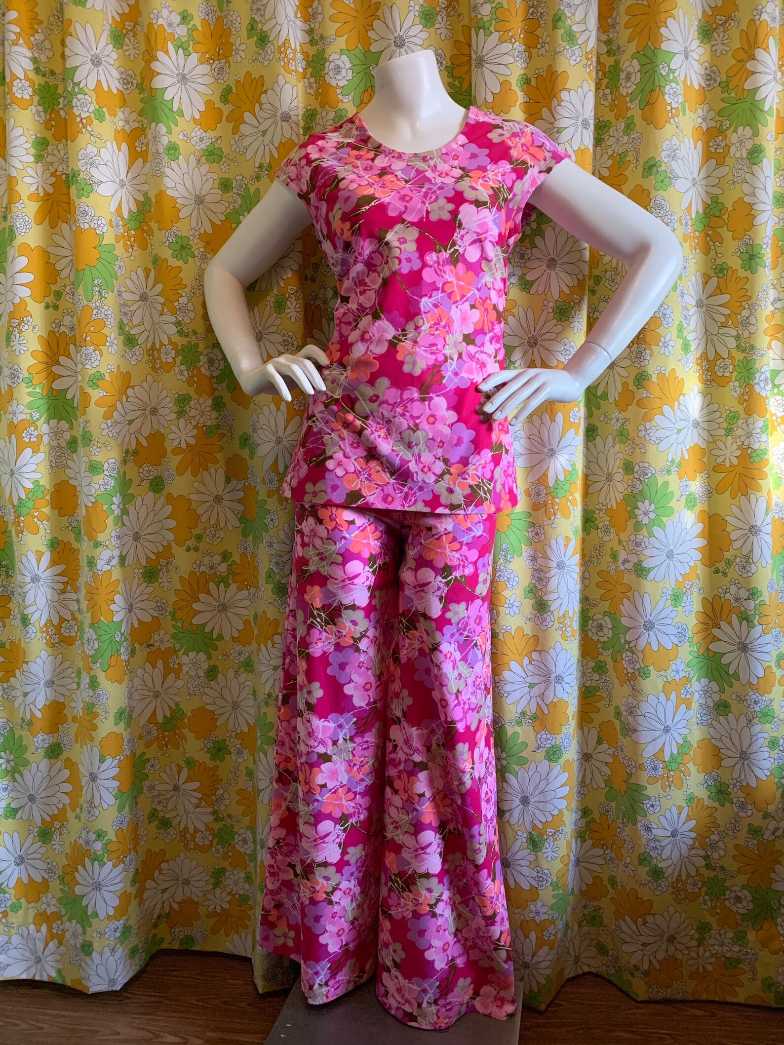 70s flower pants