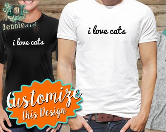 I Love Cats, Cat Lover Gifts, Cat Lover Shirt, Cat Shirt Made in USA SM-6X