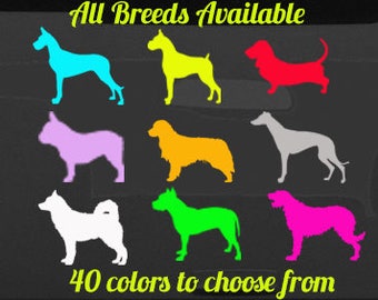 Dog Breed, Cut out, Silhouette, Decal, Sticker, for windows, laptops, cellphones, ipad, great dane, wolfhound, personalized, custom