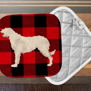Wolfhound Pot Holder, Merry Wolfmas, Decoración De Invierno, Bandera Del Jardín De Navidad, Decoración De Navidad, Wolfhound Decor, Crazy Dog Lady, Best Seller