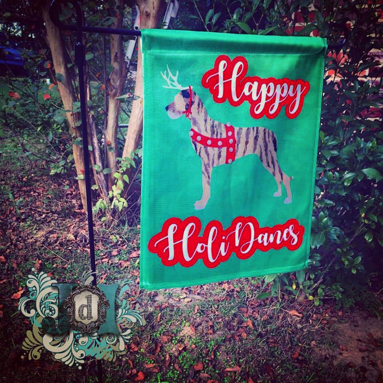 Great Dane Garden Flag Dog Garden Flag Winter Decor Etsy