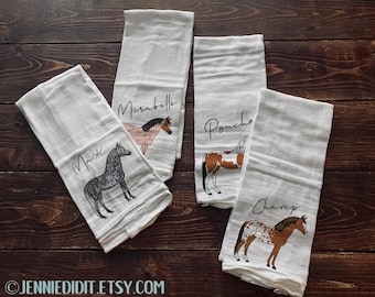 Horse Kitchen Towel, Horse Lover Gift, Crazy Horse Lady, Horse Mom, Crazy Pony Lady, Gifts under 20, Pony Gift, Horse Gift, Customizable