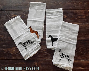 Customizable Great Dane Kitchen Towel, Dog Lover Gift, Crazy Great Dane Lady, Dog Mom, Crazy Dog Lady, Gifts