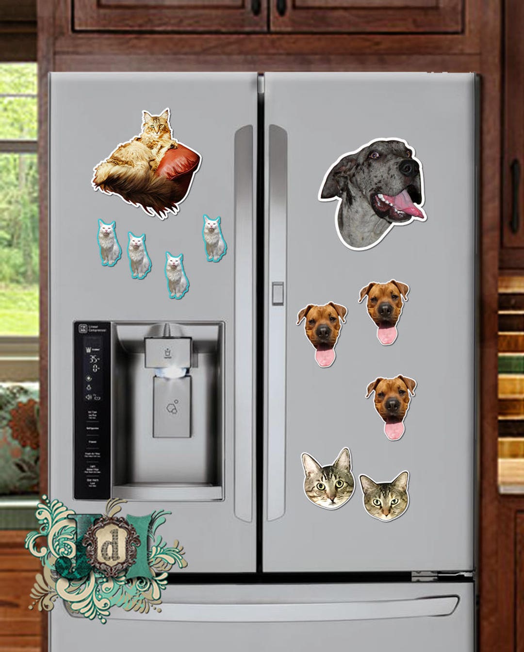 CUSTOM Shaped Refrigerator Photo Crazy Dog Lady