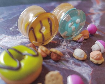 Donut/Doughnut plugs 16mm ~Miniature ~Sweet ~Cute