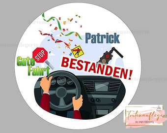 Tortenaufleger Führerschein bestanden