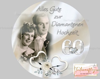 Cake topper pour les noces de diamant