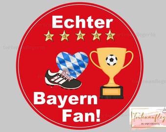 Cake topper birthday football Bayern fan with or without photo