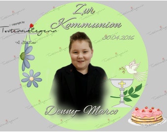 Cake topper pour baptême, confirmation, communion avec ou sans photo