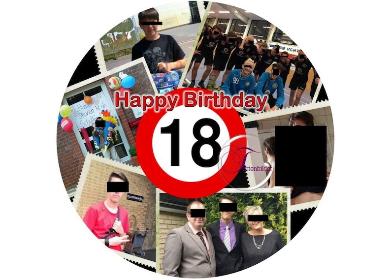 Tortenaufleger Fotocollage zum Geburtstag mit oder ohne Foto Bild 4