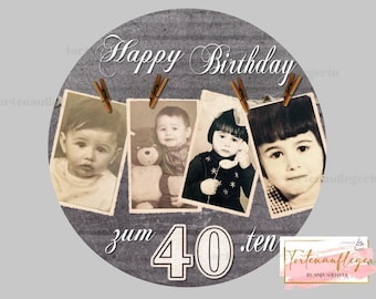 Cake Topper Birthday Collage