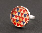 Ring 925 silver geometric pattern