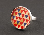 Ring 925 silver geometric pattern