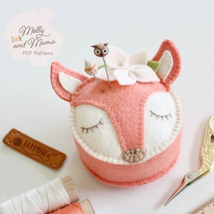 FIFI FOX PDF Pin Cushion Sewing Pattern - 'Fifi Fox' instant download sewing pattern for wool felt pincushion