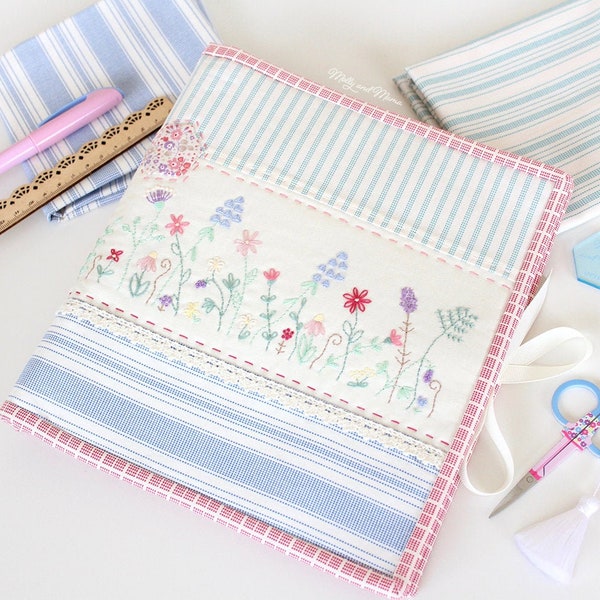 Simple Sewing Folder Pattern - PDF download for a needle book or sewing storage pouch that holds sewing supplies, thread, scissors, hoops.