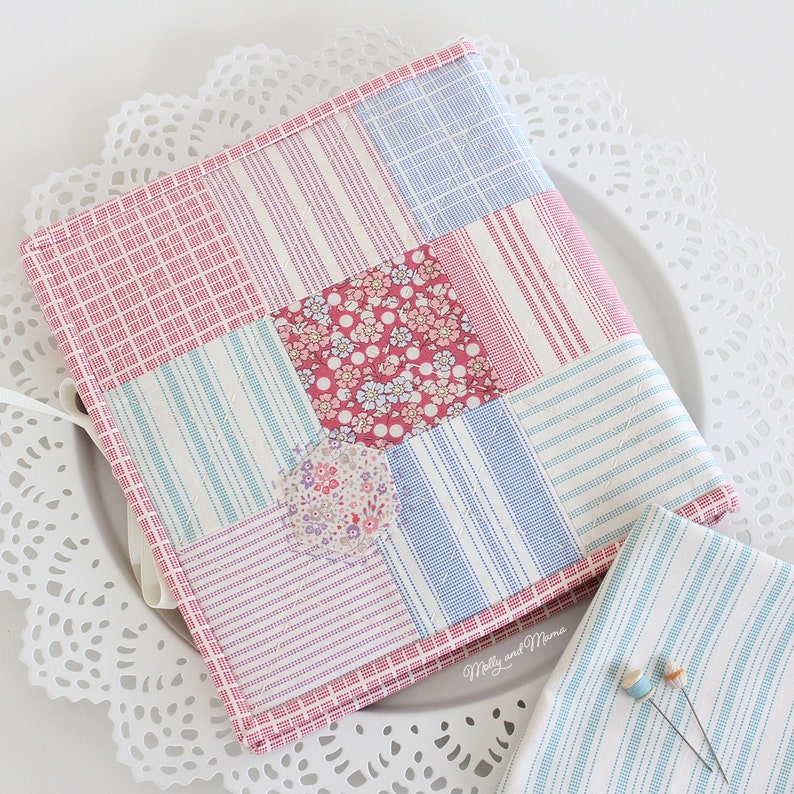 Simple Sewing Folder Pattern PDF download for a needle book or sewing storage pouch that holds sewing supplies, thread, scissors, hoops. image 9