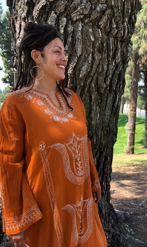 Vintage 1970's Sacred Lotus Kaftan