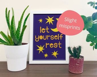 SLIGHT MISPRINTS | Let Yourself Rest self care artwork