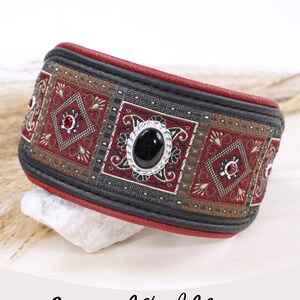 Sighthound Collar "Black Beauty" leather collar, Borzoi, Saluki, Galgo, Podenco, Greyhound