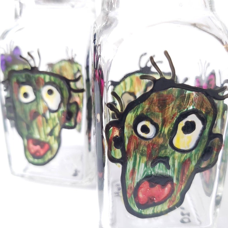 Zombie Living Dead Horror Salt and Pepper Handpainted Shakers Etsy