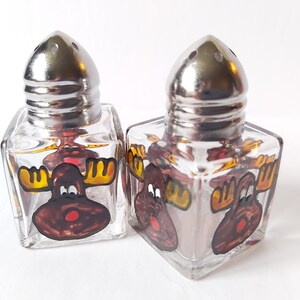 Salt & Pepper Christmas Red Nose Reindeer Handpainted Mini Shakers