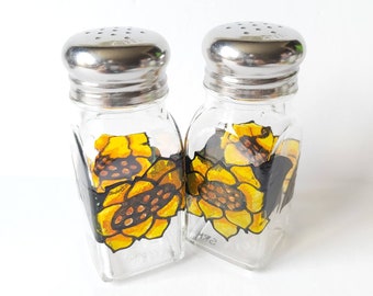 Sunflower Flowers Petals Salt & Pepper Shakers Spices Coffee Toppers