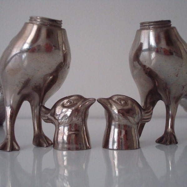 Silver bird salt and pepper shakers