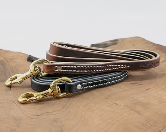 1/2" Wide Latigo Leather Dog Leash with BRASS Hardware