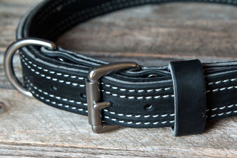 1 14 wide Latigo Leather Agitation Dog Collar