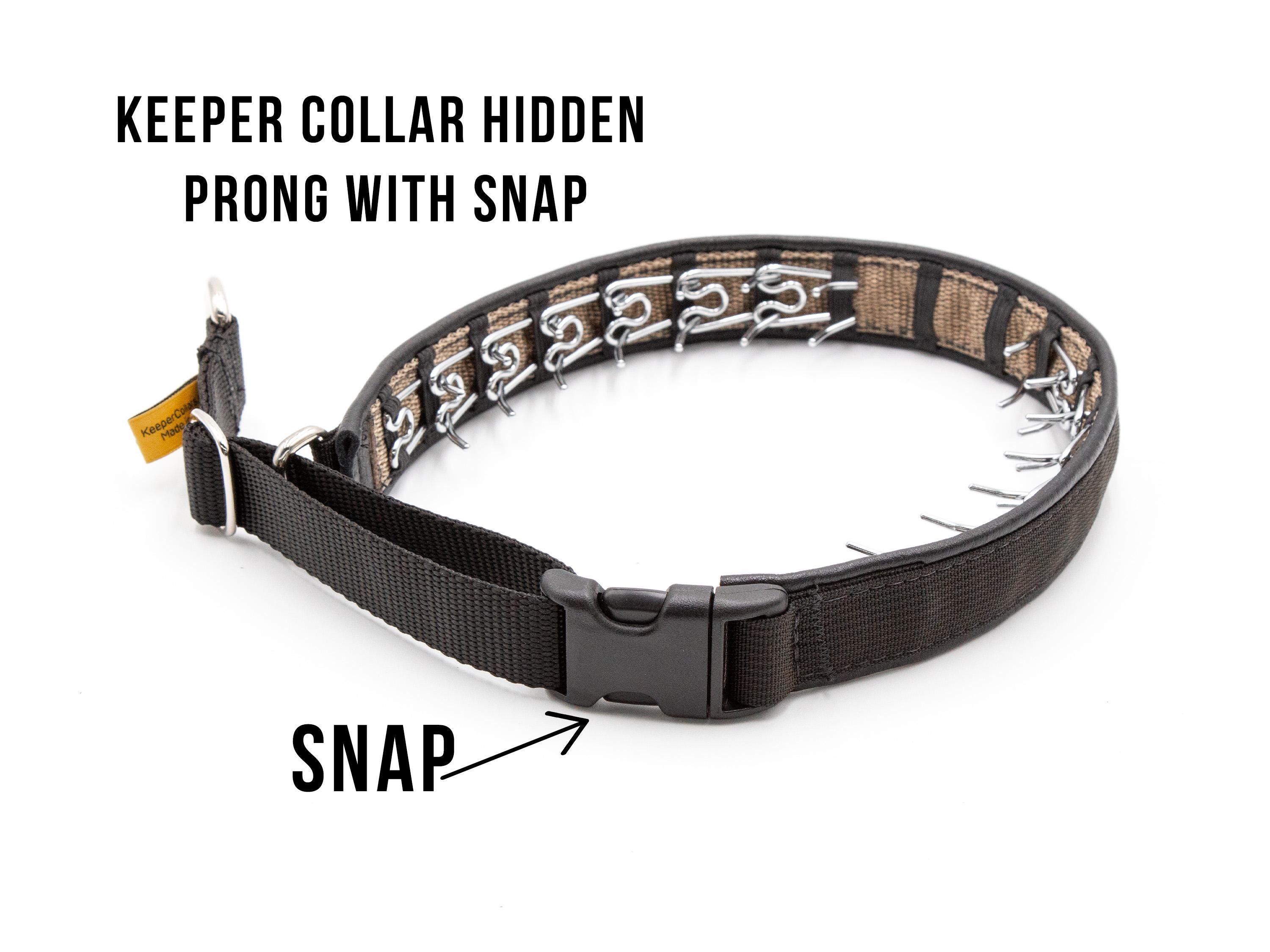 Keeper Collar Hidden Prong Dog Collar Size 13 Black - Built-in Prong With Snap Buckle