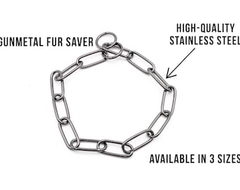 Black Fur Saver Collar - long Link - by Leerburg