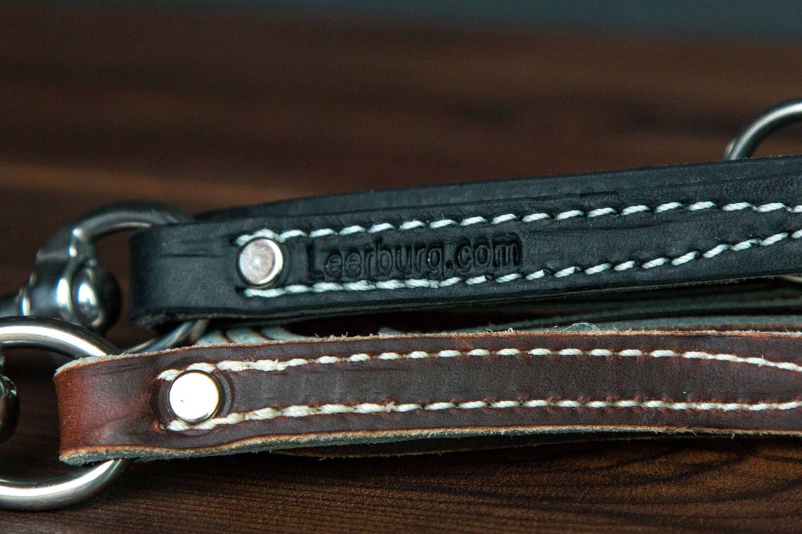 Latigo Leather Prong Collar Leash Adapter Turn Any Leash Etsy